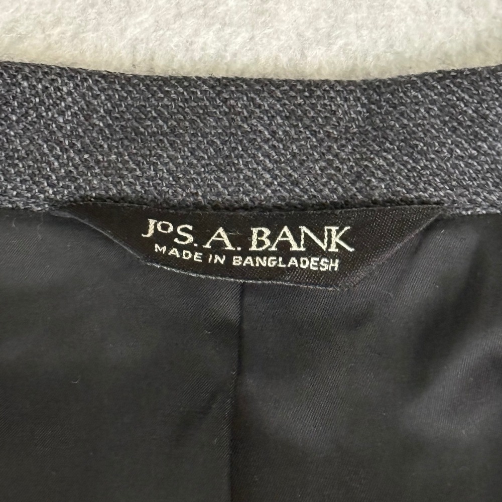 Jos A Bank Traveler's Collection Gray 100% Wool Blazer Sport Coat 46L 01110 - Picture 5 of 16